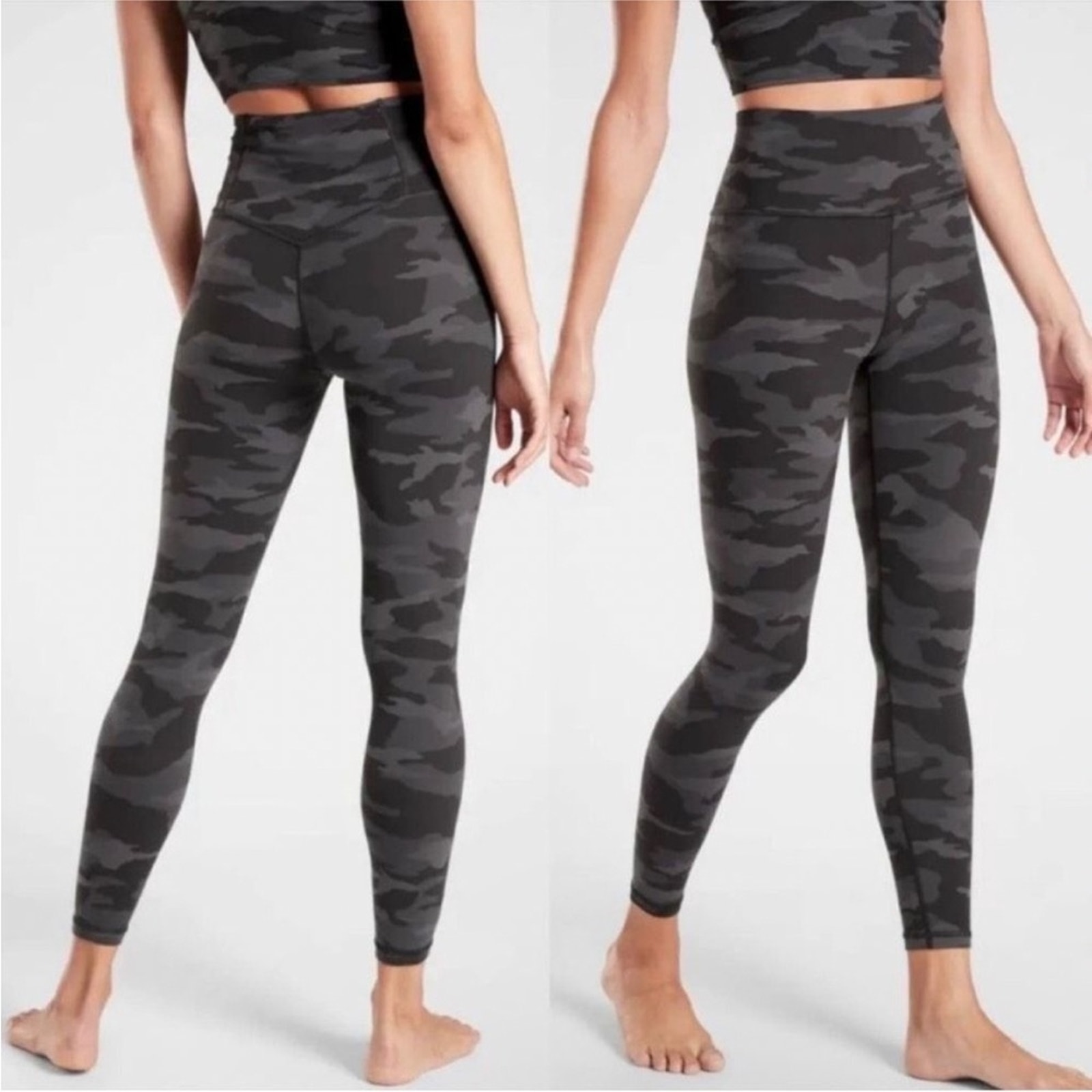 Athleta Legging 1x Elation Camo 7/8 Tight Nwt Black Gray Yoga Camouflage Active